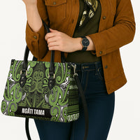 Aotearoa Iwi Ngāti Tama ki Taranaki Trust Leather Bag Maori Wharenui House Tribal Pattern LT9 - Polynesian Pride