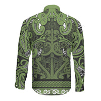 Aotearoa Iwi Ngāti Tama ki Taranaki Trust Long Sleeve Button Shirt Maori Wharenui House Tribal Pattern LT9 - Polynesian Pride
