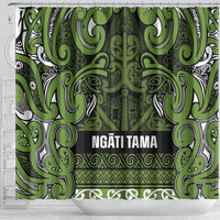 Aotearoa Iwi Ngāti Tama ki Taranaki Trust Shower Curtain Maori Wharenui House Tribal Pattern LT9 - Polynesian Pride