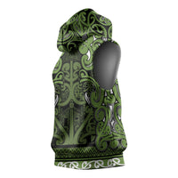 Aotearoa Iwi Ngāti Tama ki Taranaki Trust Sleeveless Hoodie Maori Wharenui House Tribal Pattern LT9 - Polynesian Pride