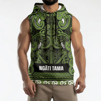 Aotearoa Iwi Ngāti Tama ki Taranaki Trust Sleeveless Hoodie Maori Wharenui House Tribal Pattern LT9 - Polynesian Pride