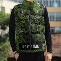 Aotearoa Iwi Ngāti Tama ki Taranaki Trust Sleeveless Puffer Jacket Maori Wharenui House Tribal Pattern LT9 - Polynesian Pride