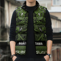 Aotearoa Iwi Ngāti Tama ki Taranaki Trust Sleeveless Puffer Jacket Maori Wharenui House Tribal Pattern LT9 - Polynesian Pride
