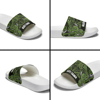 Aotearoa Iwi Ngāti Tama ki Taranaki Trust Slide Sandals Maori Wharenui House Tribal Pattern LT9 - Polynesian Pride