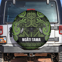 Aotearoa Iwi Ngāti Tama ki Taranaki Trust Spare Tire Cover Maori Wharenui House Tribal Pattern LT9 Lime - Polynesian Pride