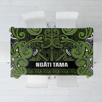 Aotearoa Iwi Ngāti Tama ki Taranaki Trust Tablecloth Maori Wharenui House Tribal Pattern LT9 Lime - Polynesian Pride