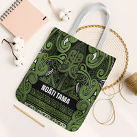 Aotearoa Iwi Ngāti Tama ki Taranaki Trust Tote Bag Maori Wharenui House Tribal Pattern