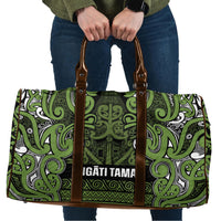 Aotearoa Iwi Ngāti Tama ki Taranaki Trust Travel Bag Maori Wharenui House Tribal Pattern LT9 Lime - Polynesian Pride