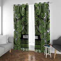 Aotearoa Iwi Ngāti Tama ki Taranaki Trust Window Curtain Maori Wharenui House Tribal Pattern LT9 With Grommets Lime - Polynesian Pride