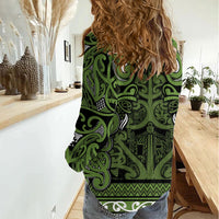 Aotearoa Iwi Ngāti Tama ki Taranaki Trust Women Casual Shirt Maori Wharenui House Tribal Pattern LT9 - Polynesian Pride