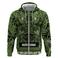 Aotearoa Iwi Ngāti Tama ki Taranaki Trust Zip Hoodie Maori Wharenui House Tribal Pattern LT9 Zip Hoodie Lime - Polynesian Pride