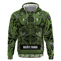 Aotearoa Iwi Ngāti Tama ki Taranaki Trust Zip Hoodie Maori Wharenui House Tribal Pattern LT9 Pullover Hoodie Lime - Polynesian Pride