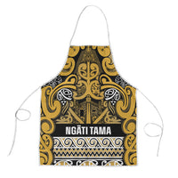 Aotearoa Iwi Ngāti Tama ki Te Waipounamu Trust Apron Maori Wharenui House Tribal Pattern LT9 Gold - Polynesian Pride