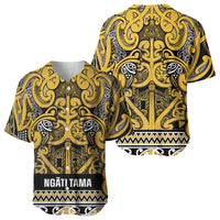 Aotearoa Iwi Ngāti Tama ki Te Waipounamu Trust Baseball Jersey Maori Wharenui House Tribal Pattern LT9 - Polynesian Pride