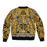 Aotearoa Iwi Ngāti Tama ki Te Waipounamu Trust Bomber Jacket Maori Wharenui House Tribal Pattern