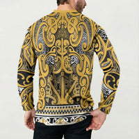 Aotearoa Iwi Ngāti Tama ki Te Waipounamu Trust Button Sweatshirt Maori Wharenui House Tribal Pattern LT9 - Polynesian Pride