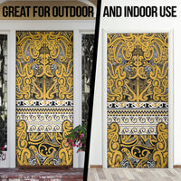 Aotearoa Iwi Ngāti Tama ki Te Waipounamu Trust Door Cover Maori Wharenui House Tribal Pattern LT9 - Polynesian Pride