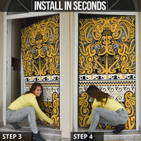 Aotearoa Iwi Ngāti Tama ki Te Waipounamu Trust Door Cover Maori Wharenui House Tribal Pattern LT9 - Polynesian Pride