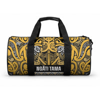 Aotearoa Iwi Ngāti Tama ki Te Waipounamu Trust Duffle Bag Maori Wharenui House Tribal Pattern