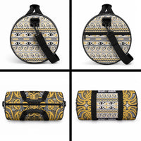 Aotearoa Iwi Ngāti Tama ki Te Waipounamu Trust Duffle Bag Maori Wharenui House Tribal Pattern