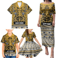 Aotearoa Iwi Ngāti Tama ki Te Waipounamu Trust Family Matching Puletasi and Hawaiian Shirt Maori Wharenui House Tribal Pattern LT9 - Polynesian Pride