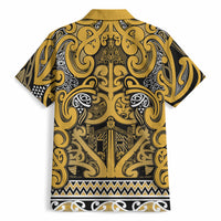 Aotearoa Iwi Ngāti Tama ki Te Waipounamu Trust Hawaiian Shirt Maori Wharenui House Tribal Pattern