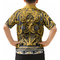 Aotearoa Iwi Ngāti Tama ki Te Waipounamu Trust Hawaiian Shirt Maori Wharenui House Tribal Pattern