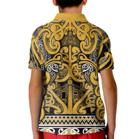 Aotearoa Iwi Ngāti Tama ki Te Waipounamu Trust Kid Polo Shirt Maori Wharenui House Tribal Pattern LT9 - Polynesian Pride