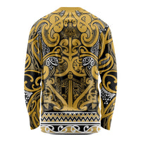 Aotearoa Iwi Ngāti Tama ki Te Waipounamu Trust Long Sleeve Shirt Maori Wharenui House Tribal Pattern LT9 - Polynesian Pride