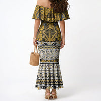 Aotearoa Iwi Ngāti Tama ki Te Waipounamu Trust Mermaid Dress Maori Wharenui House Tribal Pattern LT9 - Polynesian Pride