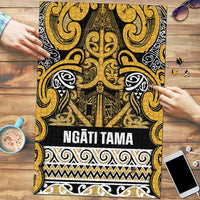 Aotearoa Iwi Ngāti Tama ki Te Waipounamu Trust Puzzle Maori Wharenui House Tribal Pattern LT9 Gold - Polynesian Pride