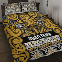Aotearoa Iwi Ngāti Tama ki Te Waipounamu Trust Quilt Bed Set Maori Wharenui House Tribal Pattern LT9 Gold - Polynesian Pride