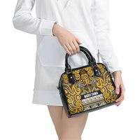 Aotearoa Iwi Ngāti Tama ki Te Waipounamu Trust Shoulder Handbag Maori Wharenui House Tribal Pattern LT9 - Polynesian Pride
