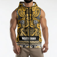 Aotearoa Iwi Ngāti Tama ki Te Waipounamu Trust Sleeveless Zip Hoodie Maori Wharenui House Tribal Pattern LT9 - Polynesian Pride