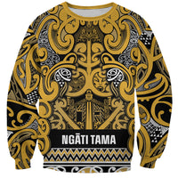 Aotearoa Iwi Ngāti Tama ki Te Waipounamu Trust Sweatshirt Maori Wharenui House Tribal Pattern LT9 Unisex Gold - Polynesian Pride