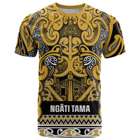 Aotearoa Iwi Ngāti Tama ki Te Waipounamu Trust T Shirt Maori Wharenui House Tribal Pattern