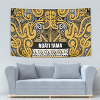 Aotearoa Iwi Ngāti Tama ki Te Waipounamu Trust Tapestry Maori Wharenui House Tribal Pattern LT9 - Polynesian Pride