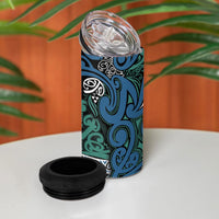 Aotearoa Iwi Ngati Mutunga 4 in 1 Can Cooler Tumbler Maori Wharenui House Tribal Pattern