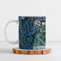 Aotearoa Iwi Ngati Mutunga Ceramic Mug Maori Wharenui House Tribal Pattern