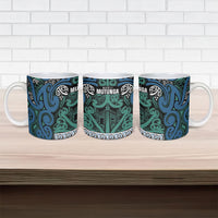 Aotearoa Iwi Ngati Mutunga Ceramic Mug Maori Wharenui House Tribal Pattern