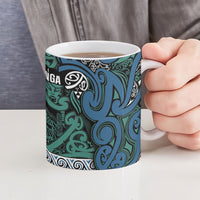 Aotearoa Iwi Ngati Mutunga Ceramic Mug Maori Wharenui House Tribal Pattern