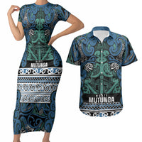 Aotearoa Iwi Ngati Mutunga Couples Matching Short Sleeve Bodycon Dress and Hawaiian Shirt Maori Wharenui House Tribal Pattern
