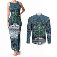 Aotearoa Iwi Ngati Mutunga Couples Matching Tank Maxi Dress and Long Sleeve Button Shirt Maori Wharenui House Tribal Pattern