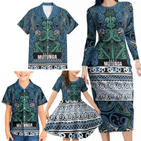 Aotearoa Iwi Ngati Mutunga Family Matching Long Sleeve Bodycon Dress and Hawaiian Shirt Maori Wharenui House Tribal Pattern