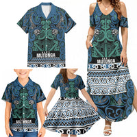 Aotearoa Iwi Ngati Mutunga Family Matching Summer Maxi Dress and Hawaiian Shirt Maori Wharenui House Tribal Pattern