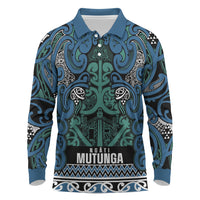 Aotearoa Iwi Ngati Mutunga Long Sleeve Polo Shirt Maori Wharenui House Tribal Pattern