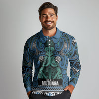 Aotearoa Iwi Ngati Mutunga Long Sleeve Polo Shirt Maori Wharenui House Tribal Pattern