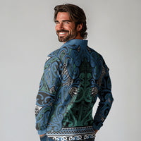 Aotearoa Iwi Ngati Mutunga Long Sleeve Polo Shirt Maori Wharenui House Tribal Pattern