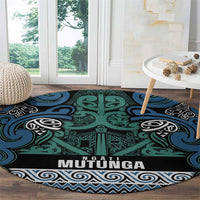 Aotearoa Iwi Ngati Mutunga Round Carpet Maori Wharenui House Tribal Pattern