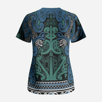 Aotearoa Iwi Ngati Mutunga Scrub Top Maori Wharenui House Tribal Pattern